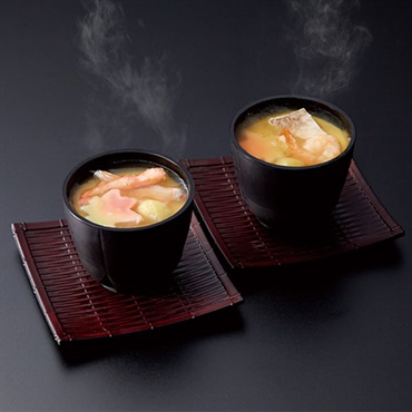 〈京都〉｢京料理 美濃吉｣甘鯛茶碗蒸しと蟹茶碗蒸し【冷蔵】※北海道・沖縄・離島にはお届け出来ません。
