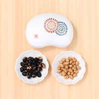 「まめや金澤萬久」萬久の炒り豆　黒豆大野醤油＆マルゲリータ（豆箱入り）　絵柄：花火【おまとめ便対象】