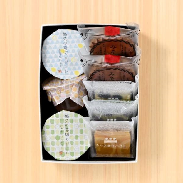 《能登応援》｢まめや金澤萬久｣葛切りジュレ&わらび餅のバウム&みそレーヌセット