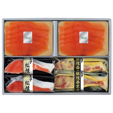 ｢王子サーモン｣スモークサーモン・漬魚詰合せ【冷凍】※離島にはお届け出来ません。