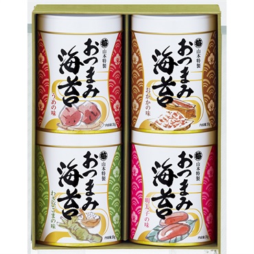 ｢山本海苔店｣　おつまみ海苔4缶詰合せ（弔事用）