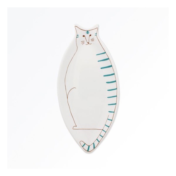 新品　九谷焼　13cm皿　猫　B 新品 九谷焼 13cm皿 猫 B