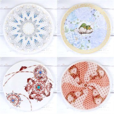 九谷アート小皿  4種類　各1皿【おまとめ便対象】