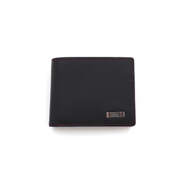 ｢モルフォ｣〈ノイインテレッセ〉ナハト二つ折り財布(中ベラ付き札入れカード)【カラー：ブラック×レッド】［3541］
