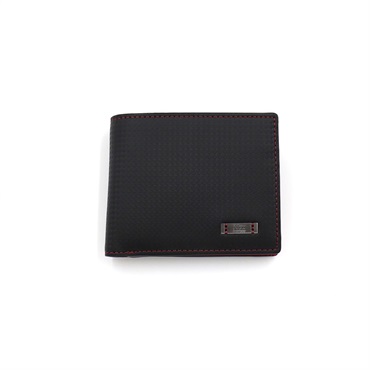 ｢モルフォ｣〈ノイインテレッセ〉ナハト二つ折り財布(小銭入れ付き札入)【カラー：ブラック×レッド】［3542］