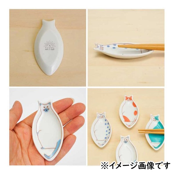 九谷焼「ハレクタニ」 ネコはしおき豆皿5pcsセット｜百万石百貨店